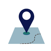 Map with a pin.